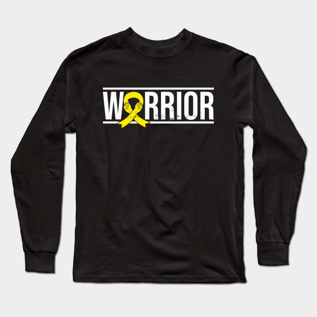 Endometriosis Warrior with Yellow Awareness Ribbon Long Sleeve T-Shirt by GiftTrend